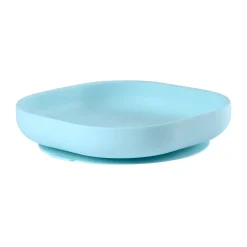 BÉABA Assiette silicone ventouse Bleu clair< Couverts Vaisselle Et Bavoirs