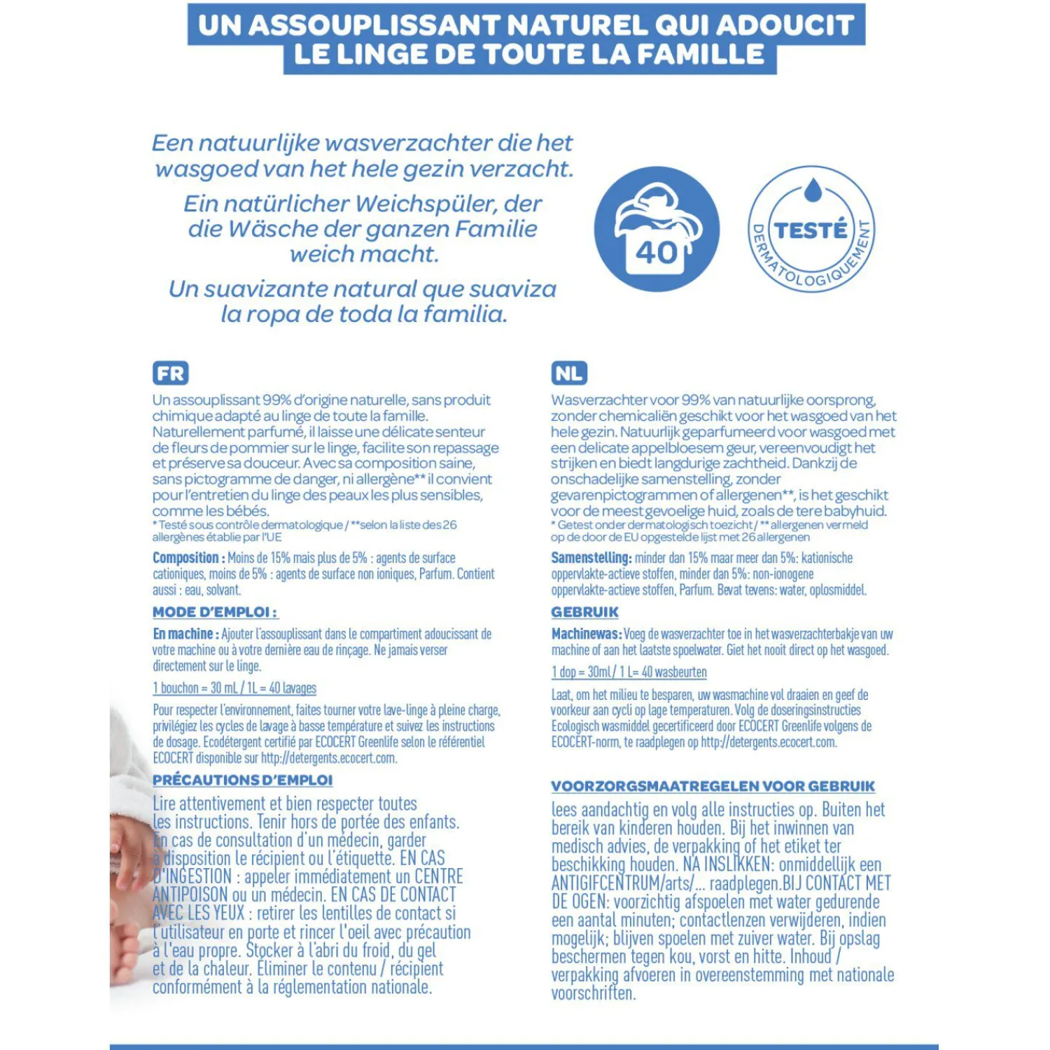 BÉABA Assouplissant 1L fleurs de pommier< Désinfectants Et Nettoyants