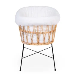 BÉABA Berceau en rotin pieds en métal + housse blanc cassé< Berceaux Et Couffins