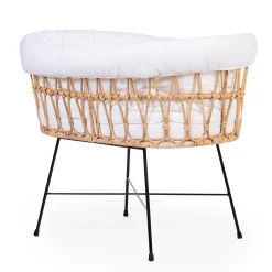 BÉABA Berceau en rotin pieds en métal + housse blanc cassé< Berceaux Et Couffins