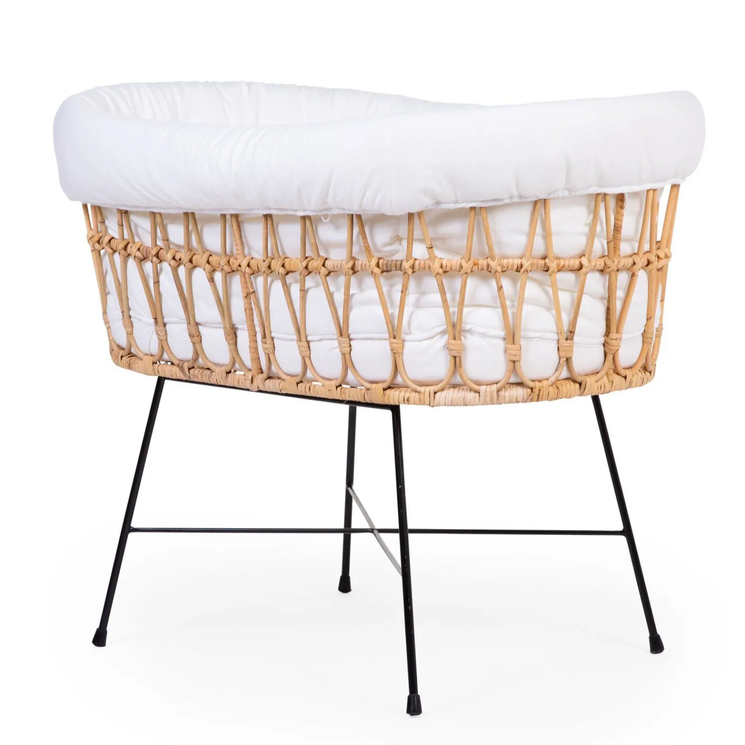 BÉABA Berceau en rotin pieds en métal + housse blanc cassé< Berceaux Et Couffins