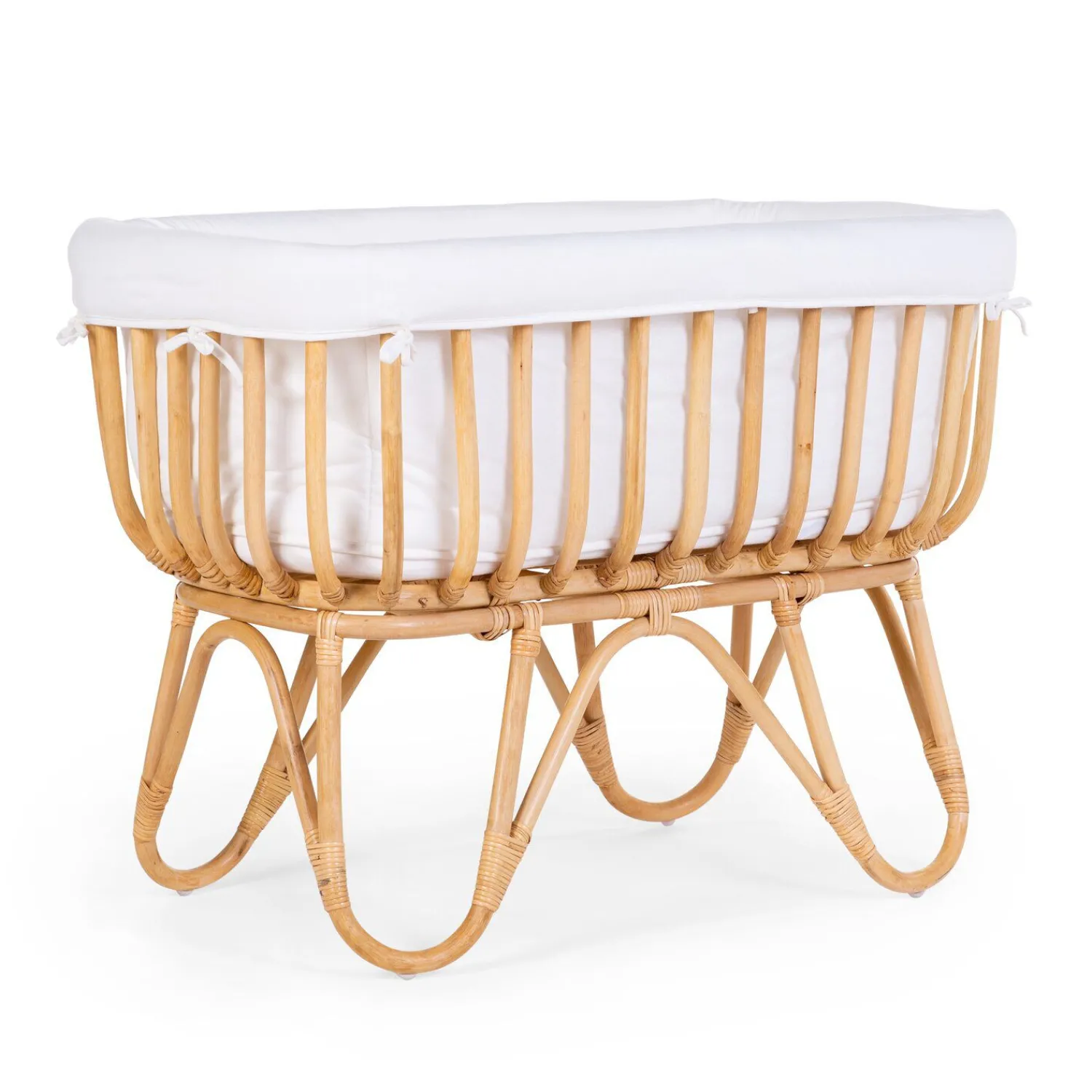 BÉABA Berceau en rotin rectangulaire + couvercle blanc cassé< Berceaux Et Couffins