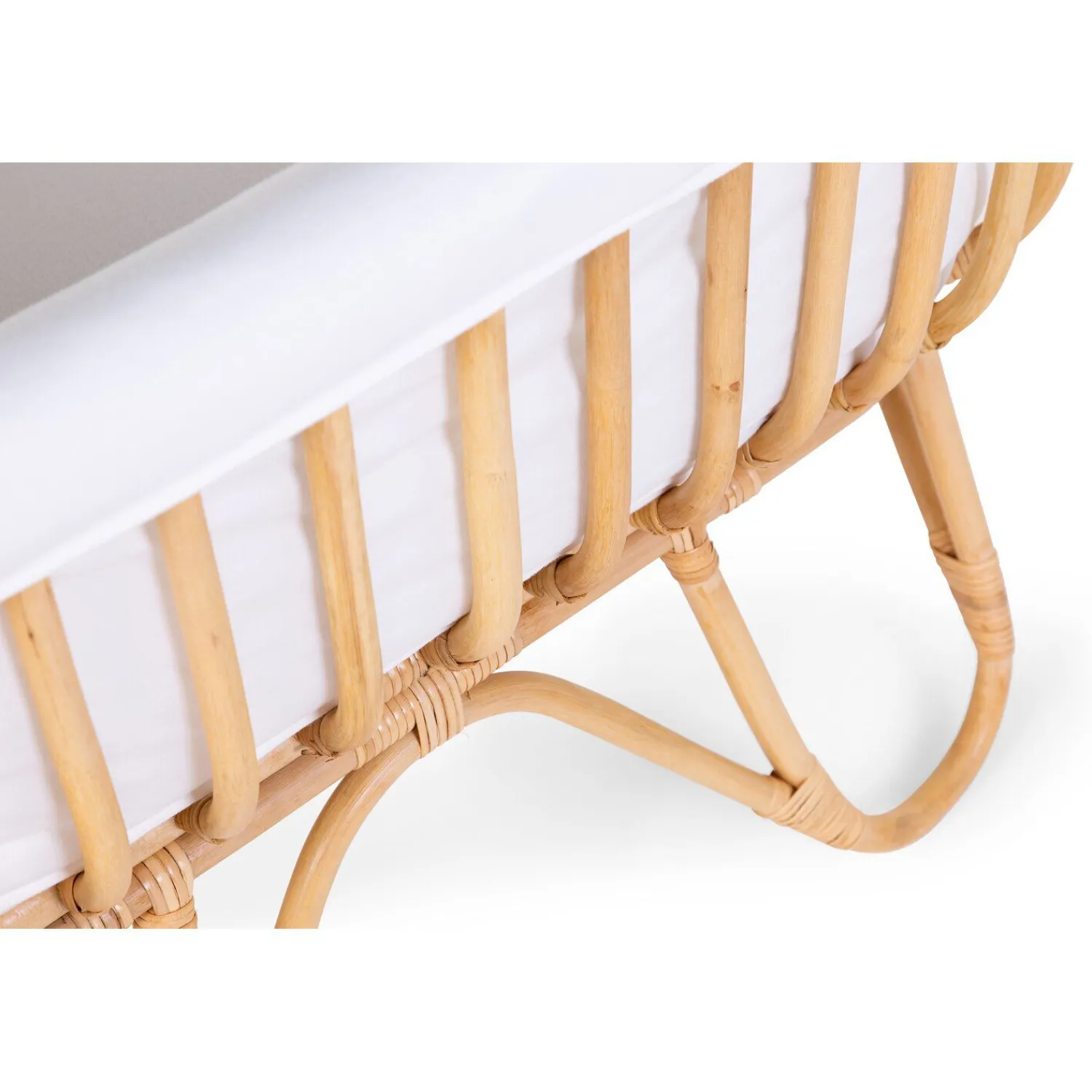 BÉABA Berceau en rotin rectangulaire + couvercle blanc cassé< Berceaux Et Couffins