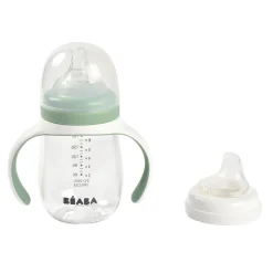 BÉABA Biberon d'apprentissage 2 en 1 - 210ml Vert sauge< Biberons Et Accessoires