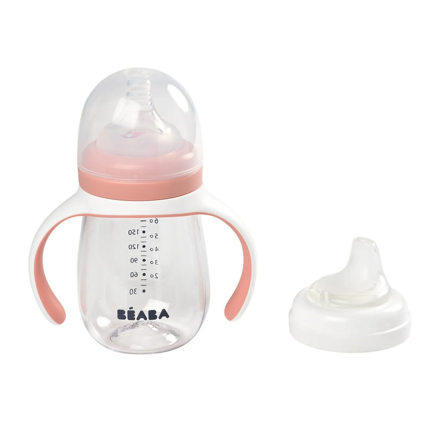 BÉABA Biberon d'apprentissage 2 en 1 - 210ml Vieux rose< Biberons Et Accessoires