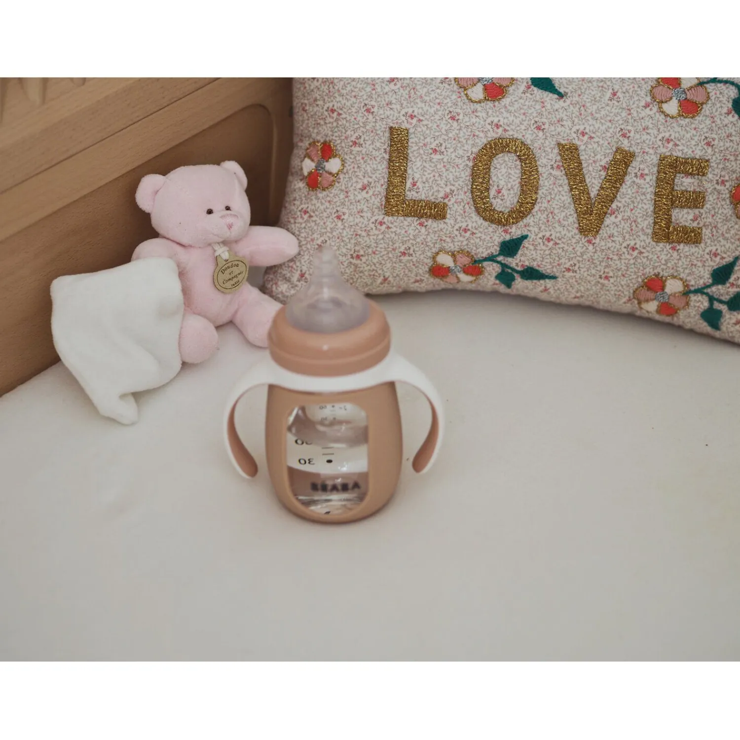 BÉABA Biberon d'apprentissage en verre 2 en 1 - 210ml Vieux rose< Biberons Et Accessoires