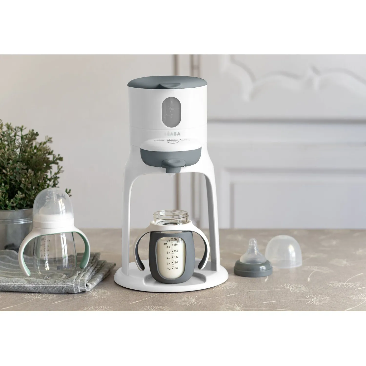 BÉABA Biberon d'apprentissage en verre 2 en 1 - 210ml Gris minéral< Biberons Et Accessoires