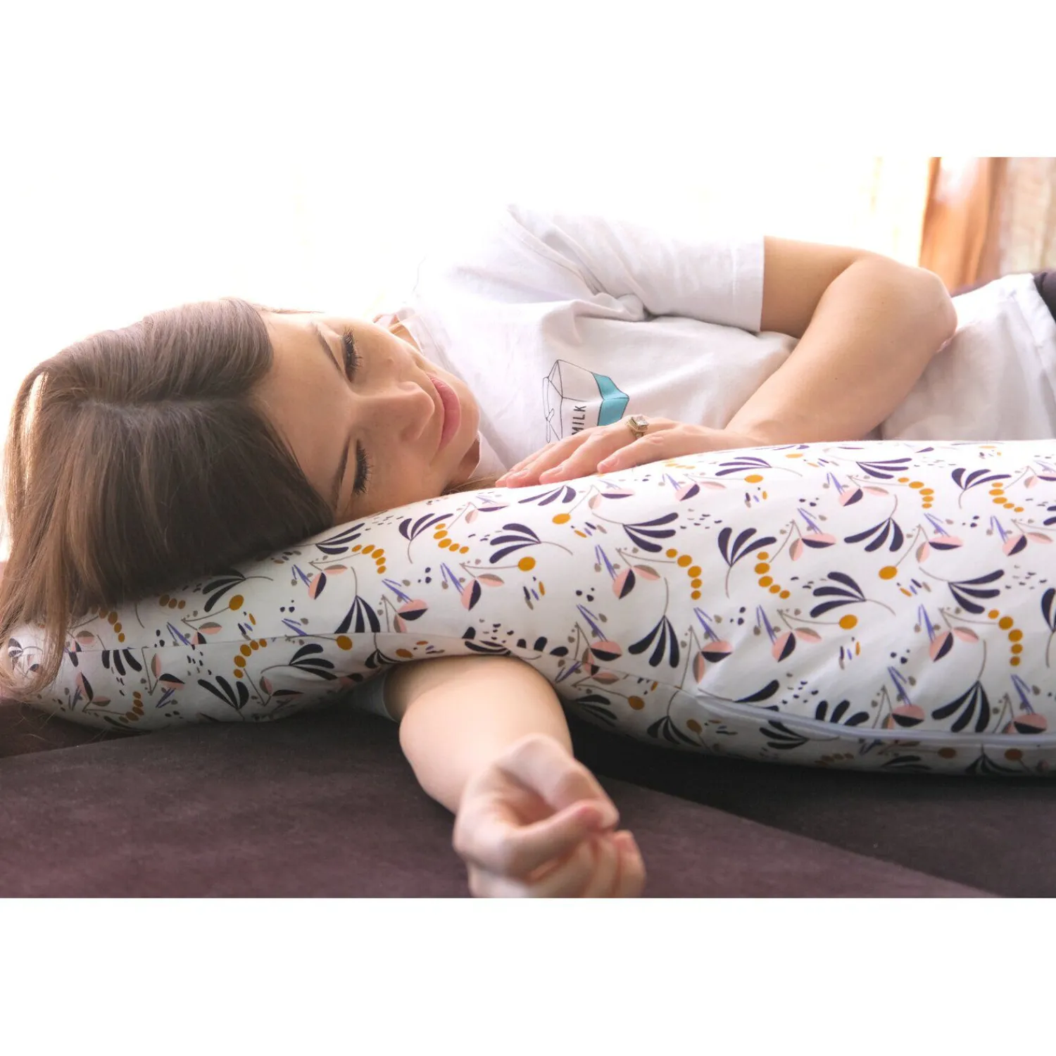 BÉABA Big Flopsy™ Jersey Howell white< Coussin D'allaitement