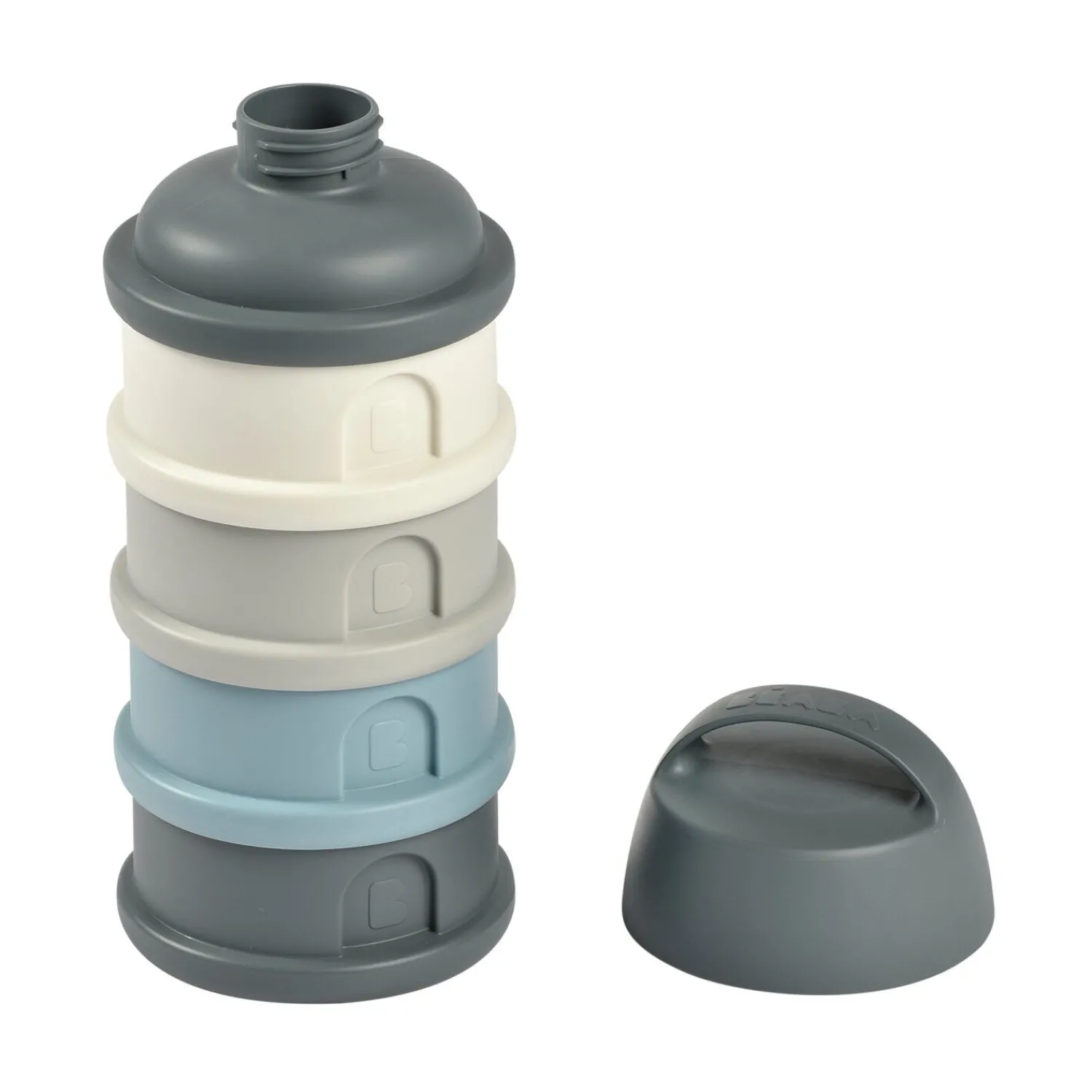 BÉABA Boîte doseuse de lait 4 compartiments empilables Gris/Bleu< Doseurs De Lait|Biberons Et Accessoires