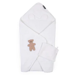 BÉABA Cape De Bain + Gant - 80x80 Cm - Muslin / Terry Teddy< Capes De Bain