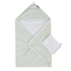 BÉABA Cape De Bain + Gant - 80x80 Cm - Jersey - Forêt - Mousseline< Capes De Bain