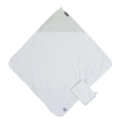 BÉABA Cape De Bain + Gant - 80x80 Cm - Jersey - Forêt - Mousseline< Capes De Bain
