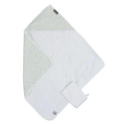 BÉABA Cape De Bain + Gant - 80x80 Cm - Jersey - Forêt - Mousseline< Capes De Bain