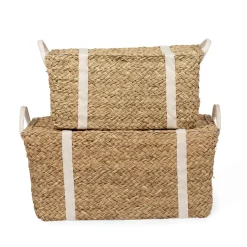 BÉABA Coffre à jouets en rotin jaune 2pcs< Paniers De Rangement