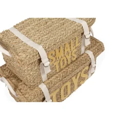 BÉABA Coffre à jouets en rotin jaune 2pcs< Paniers De Rangement