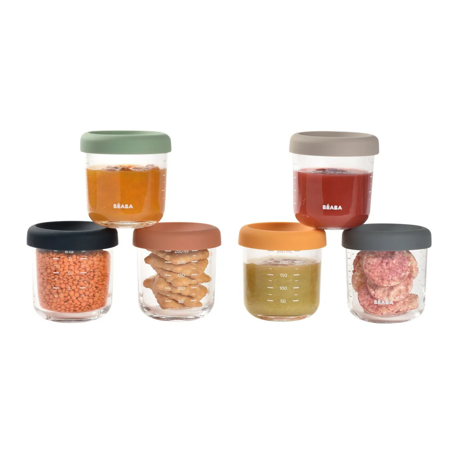 BÉABA Coffret 6 portions verre 250ml Sunrise< Pots De Conservation|Pots De Conservation