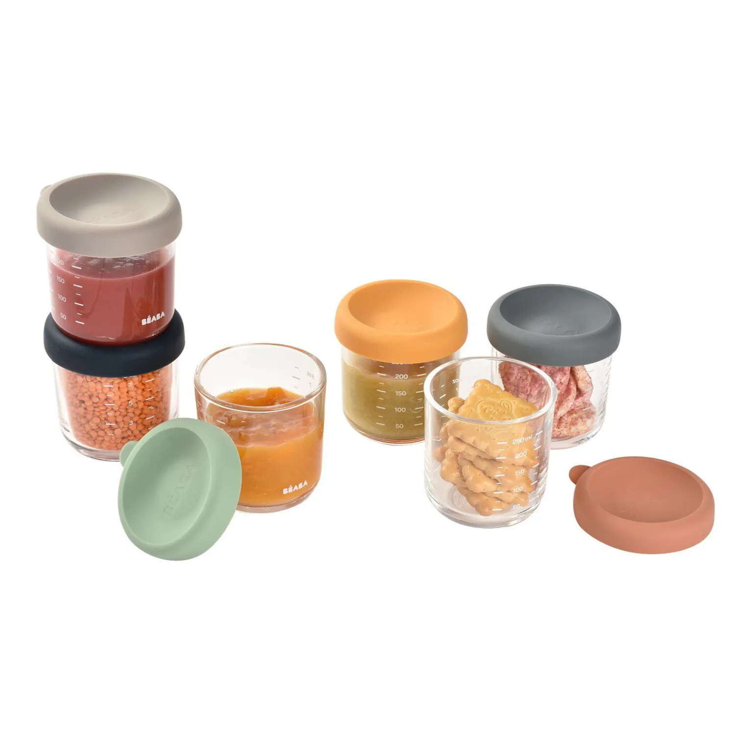 BÉABA Coffret 6 portions verre 250ml Sunrise< Pots De Conservation|Pots De Conservation