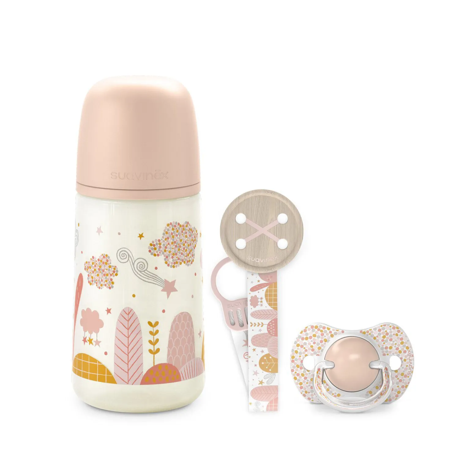 BÉABA Coffret biberon + sucette + attache-sucette Dreams 0-6 mois< Biberons Et Accessoires|Tétines, Sucettes Et Accessoires