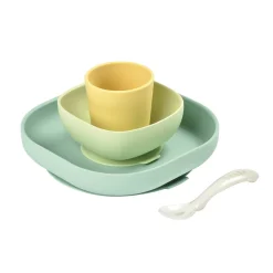 BÉABA Coffret repas silicone Jaune/Vert< Couverts Vaisselle Et Bavoirs