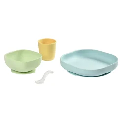 BÉABA Coffret repas silicone Jaune/Vert< Couverts Vaisselle Et Bavoirs