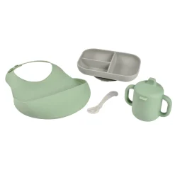 BÉABA Coffret repas silicone Les essentiels Gris/Vert sauge< Goûter Sain|Couverts Vaisselle Et Bavoirs