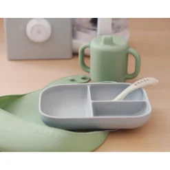 BÉABA Coffret repas silicone Les essentiels Gris/Vert sauge< Goûter Sain|Couverts Vaisselle Et Bavoirs