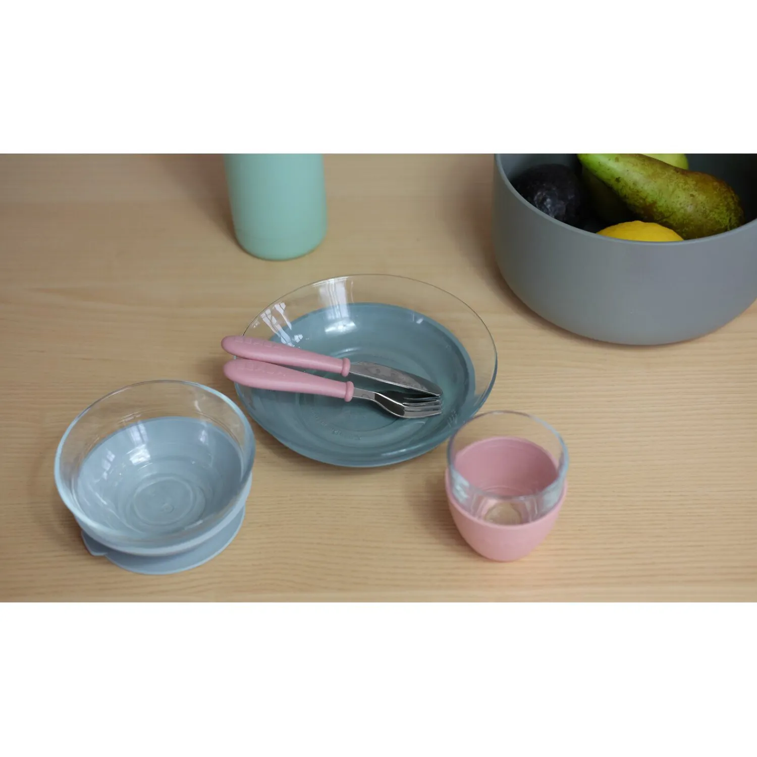 BÉABA Coffret repas verre Eucalyptus/Rose< Couverts Vaisselle Et Bavoirs