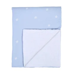 BÉABA Couverture De Bébé - 80x100 Cm - Mousseline Fleur - Bleue< Accessoires De Lit