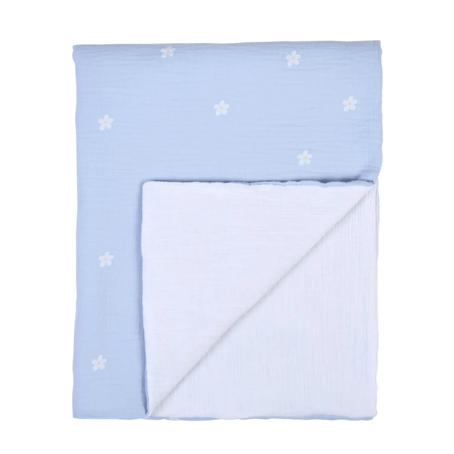 BÉABA Couverture De Bébé - 80x100 Cm - Mousseline Fleur - Bleue< Accessoires De Lit