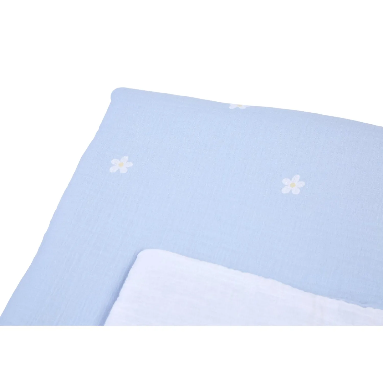 BÉABA Couverture De Bébé - 80x100 Cm - Mousseline Fleur - Bleue< Accessoires De Lit