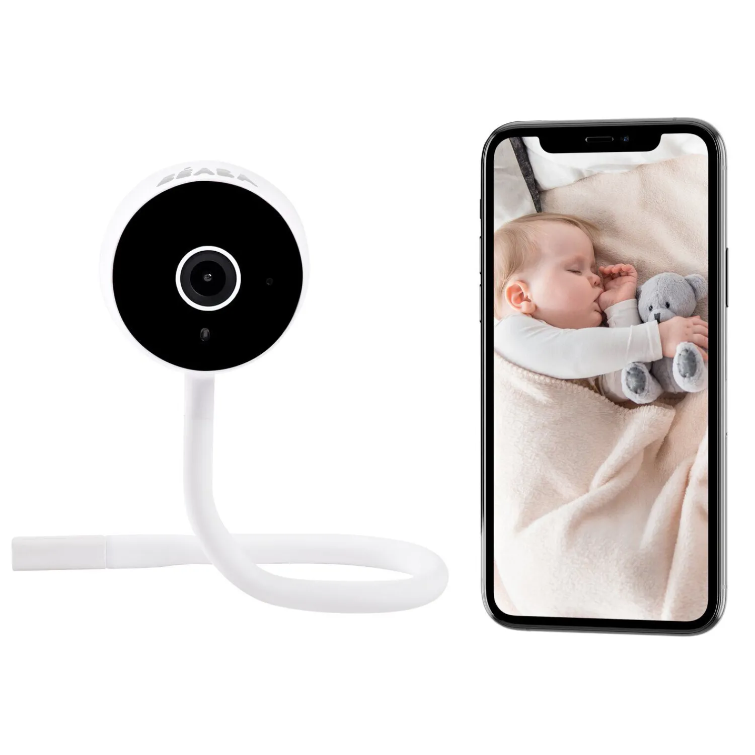 BÉABA Ecoute bébé vidéo Zen Connect Blanc< Babyphone, Écoute-bébé