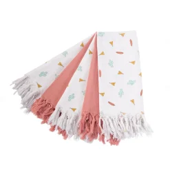 BÉABA Langes Tetra - Coton - Tipi + Nude Avec Franges - 5 Pcs< Baignoires Et Accessoires|Couverts Vaisselle Et Bavoirs