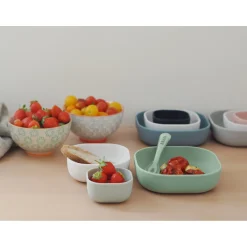 BÉABA Lot de 3 bols silicone gigogne Vert sauge< Goûter Sain|Couverts Vaisselle Et Bavoirs