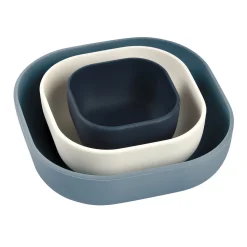 BÉABA Lot de 3 bols silicone gigogne Night blue< Goûter Sain|Couverts Vaisselle Et Bavoirs