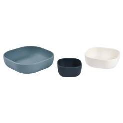 BÉABA Lot de 3 bols silicone gigogne Night blue< Goûter Sain|Couverts Vaisselle Et Bavoirs