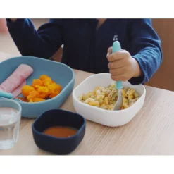 BÉABA Lot de 3 bols silicone gigogne Night blue< Goûter Sain|Couverts Vaisselle Et Bavoirs