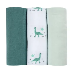 BÉABA Lot de 3 langes en coton Jurassique/Vert< Accessoires De Toilette|Baignoires Et Accessoires