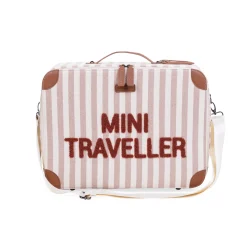 BÉABA Mini Traveller Kids Suitcase - Rayures - Nude/Terracotta<Enfant Sacs À Dos Enfant|Sacs De Voyage