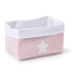 BÉABA Panier De Rangement - 32x20x20 Cm - Toile - Rose Tendre Blan< Paniers De Rangement