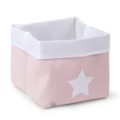 BÉABA Panier De Rangement - 32x32x29 Cm - Toile - Rose Tendre Blan< Paniers De Rangement