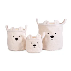 BÉABA Paniers Teddy Set De 3 - Ecru< Paniers De Rangement