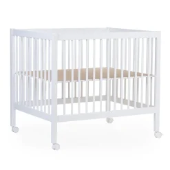 BÉABA Parc 97 + Roues - 95x75 Cm - Bois - Blanc< Parcs Bébé Et Accessoires