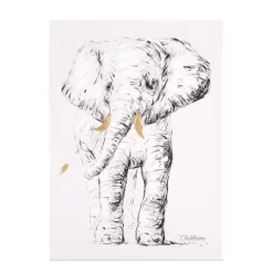 BÉABA Peinture - Eléphant + Or - 30x40 Cm< Décoration Murale