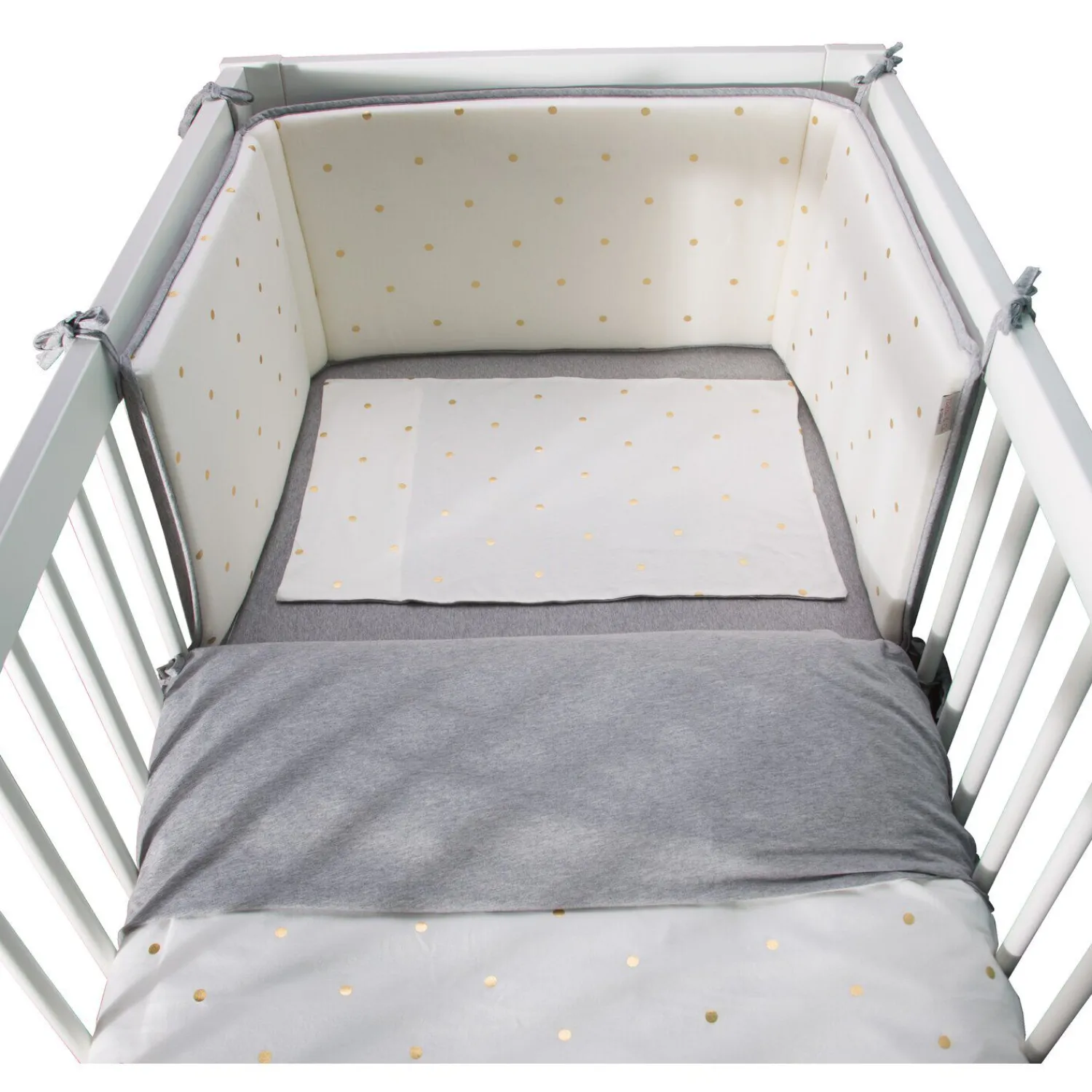 BÉABA Protection Lit - 35x170 Cm - Jersey - Gold Dots< Accessoires De Lit