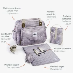 BÉABA Sac à langer Genève Play print Gris/Corail< Sacs À Langer
