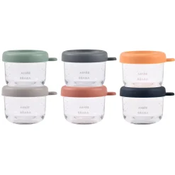 BÉABA Set 6 portions verre 150 ml SUNRISE COLORMIX< Pots De Conservation|Pots De Conservation