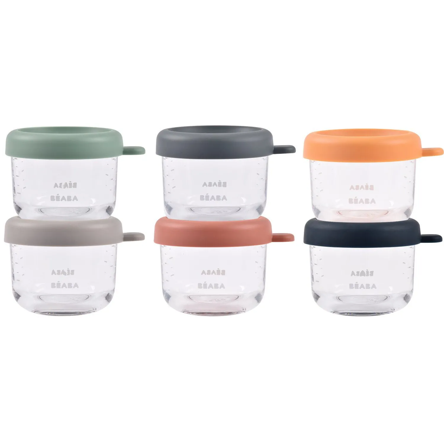 BÉABA Set 6 portions verre 150 ml SUNRISE COLORMIX< Pots De Conservation|Pots De Conservation