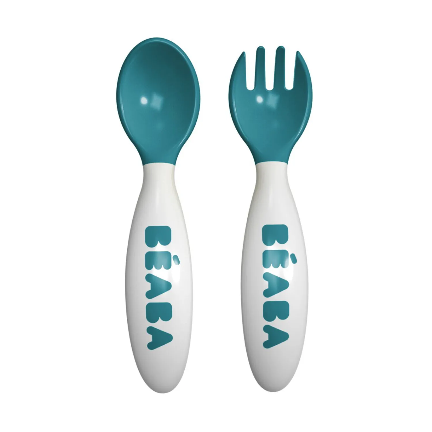 BÉABA Set de 2 couverts ergonomiques 2ème âge Bleu< Couverts Vaisselle Et Bavoirs