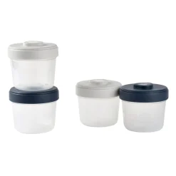 BÉABA Set intégral de 4 portions clip 150 ml Gris/Night blue< Pots De Conservation|Pots De Conservation