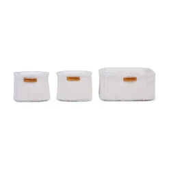BÉABA Set Of 3 Hanging Storage Baskets - 21x14x10 Cm + 14x10x10 Cm -Teddy Off white< Paniers De Rangement
